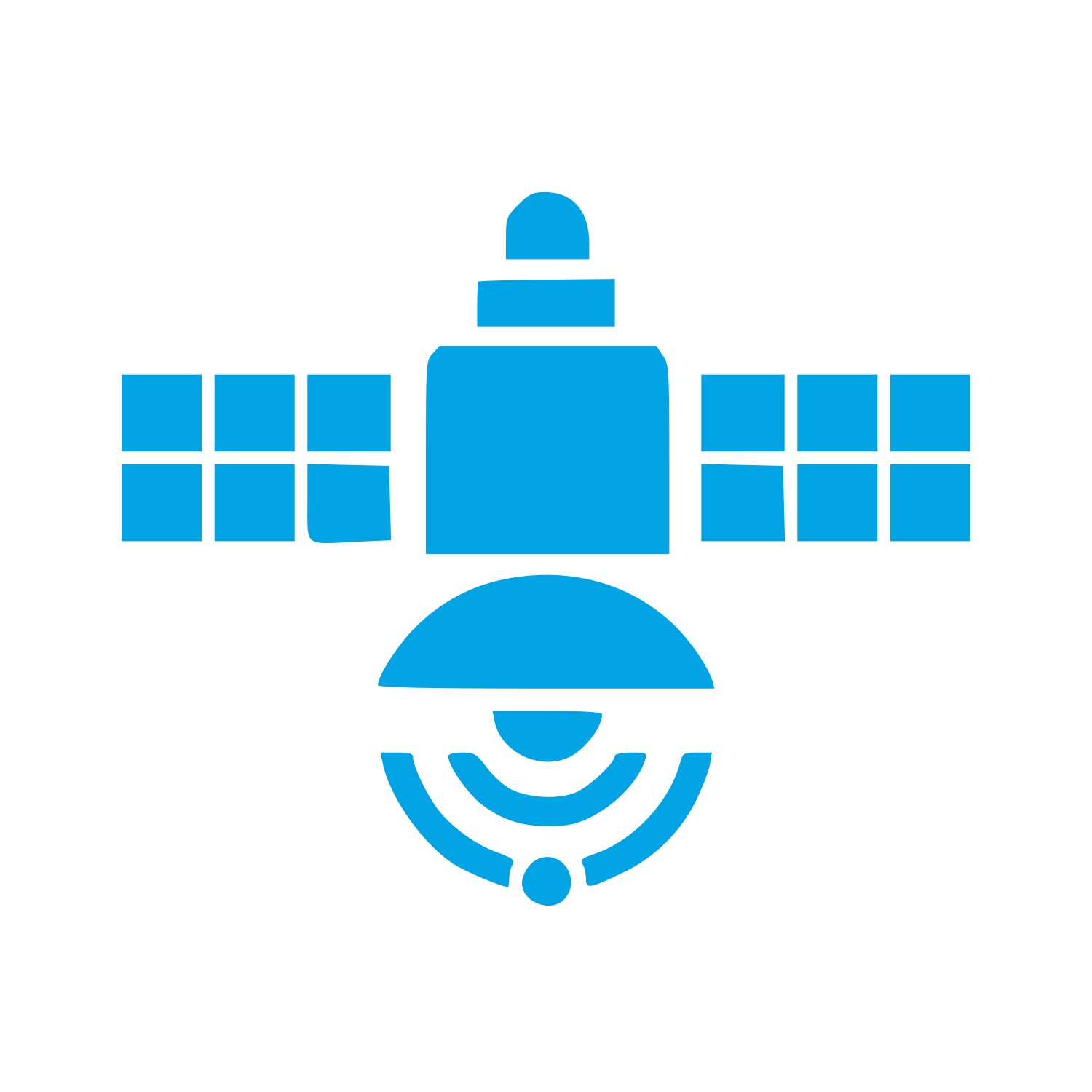 Geometric Satellite Logo #00a3e4
