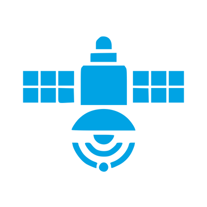 Geometric Satellite Logo #00a3e4