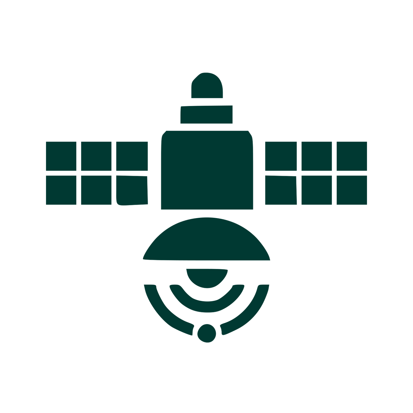 Geometric Satellite Logo #003932