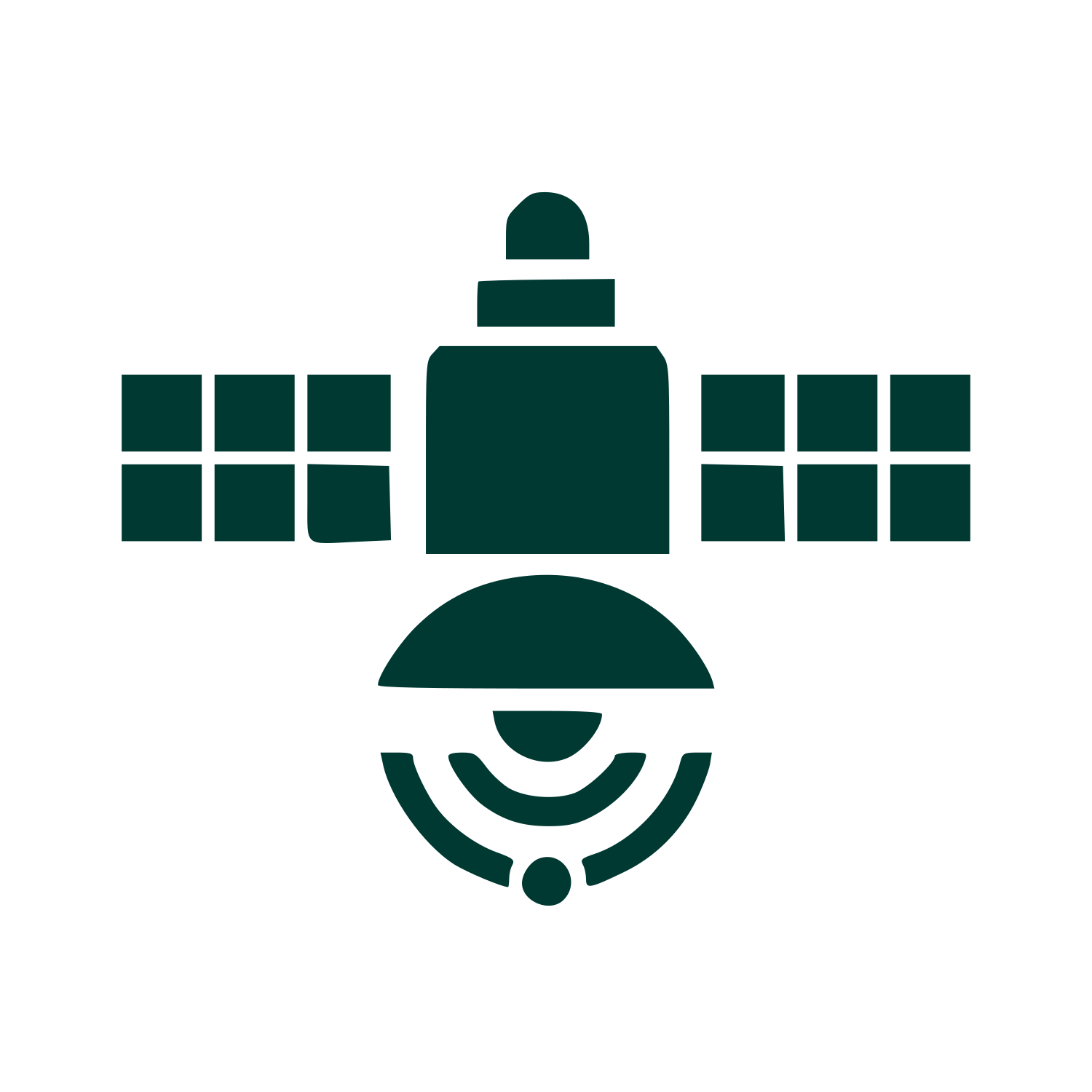 Geometric Satellite Logo #003932