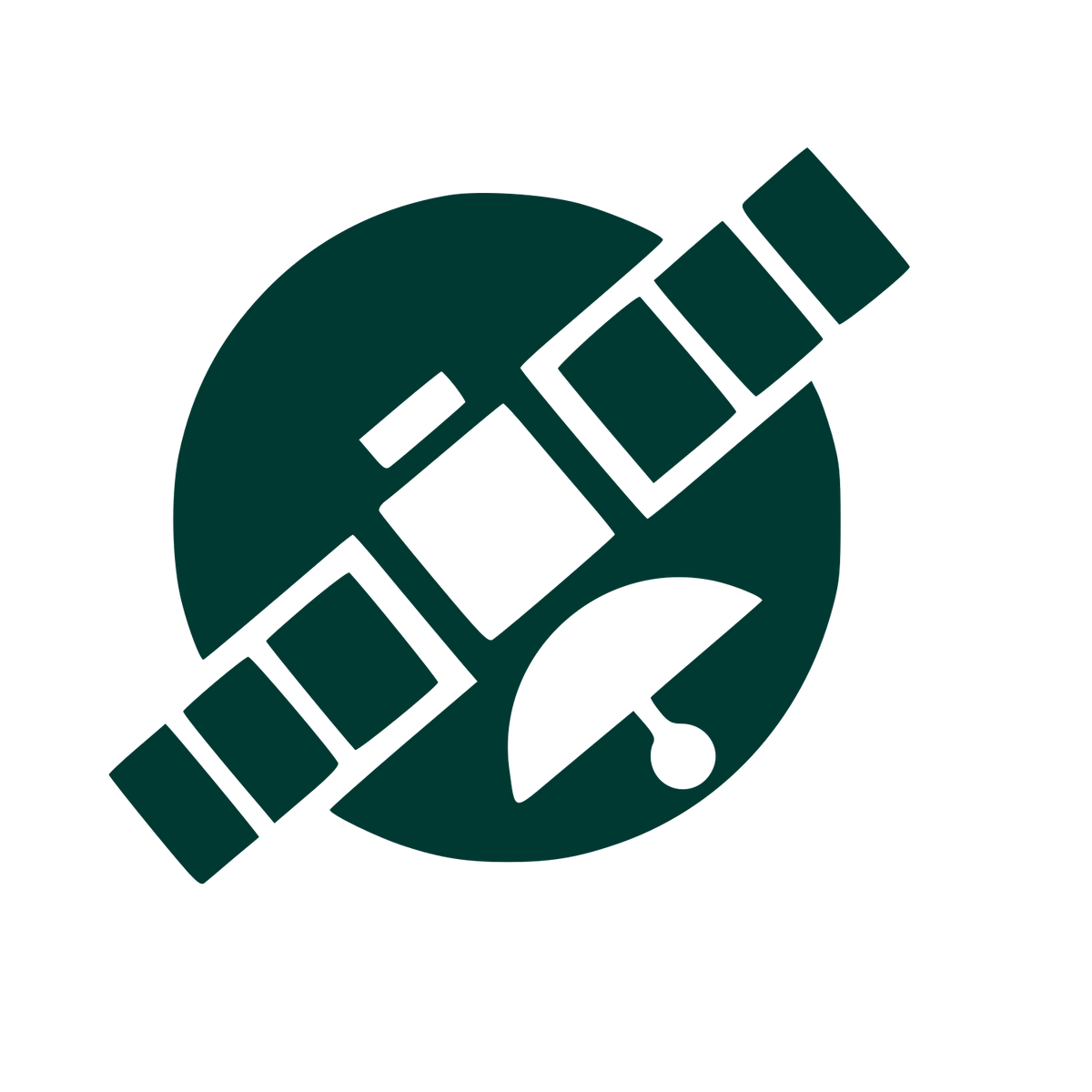 Satellite Orbit Circle Logo #003932