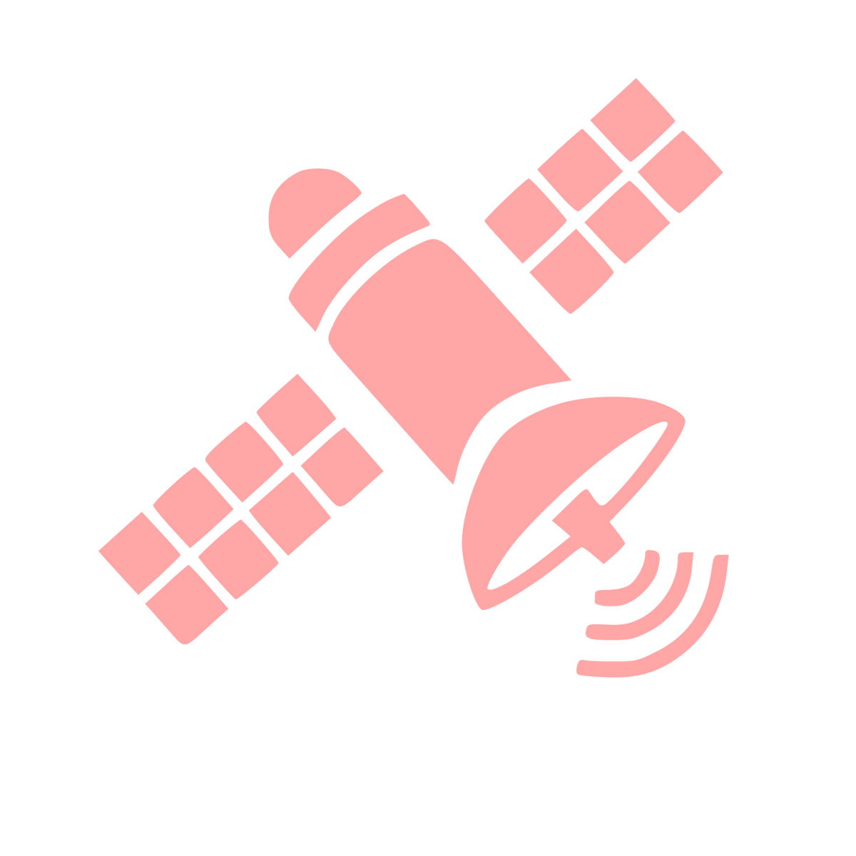 Satellite Signal Transmission Logo #ffa6a6