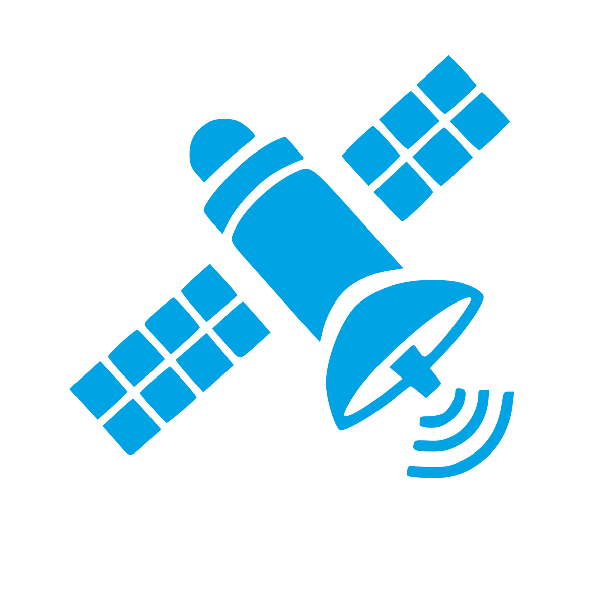 Satellite Signal Transmission Logo #00a3e4