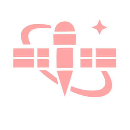 Space Satellite Bold Logo #ffa6a6