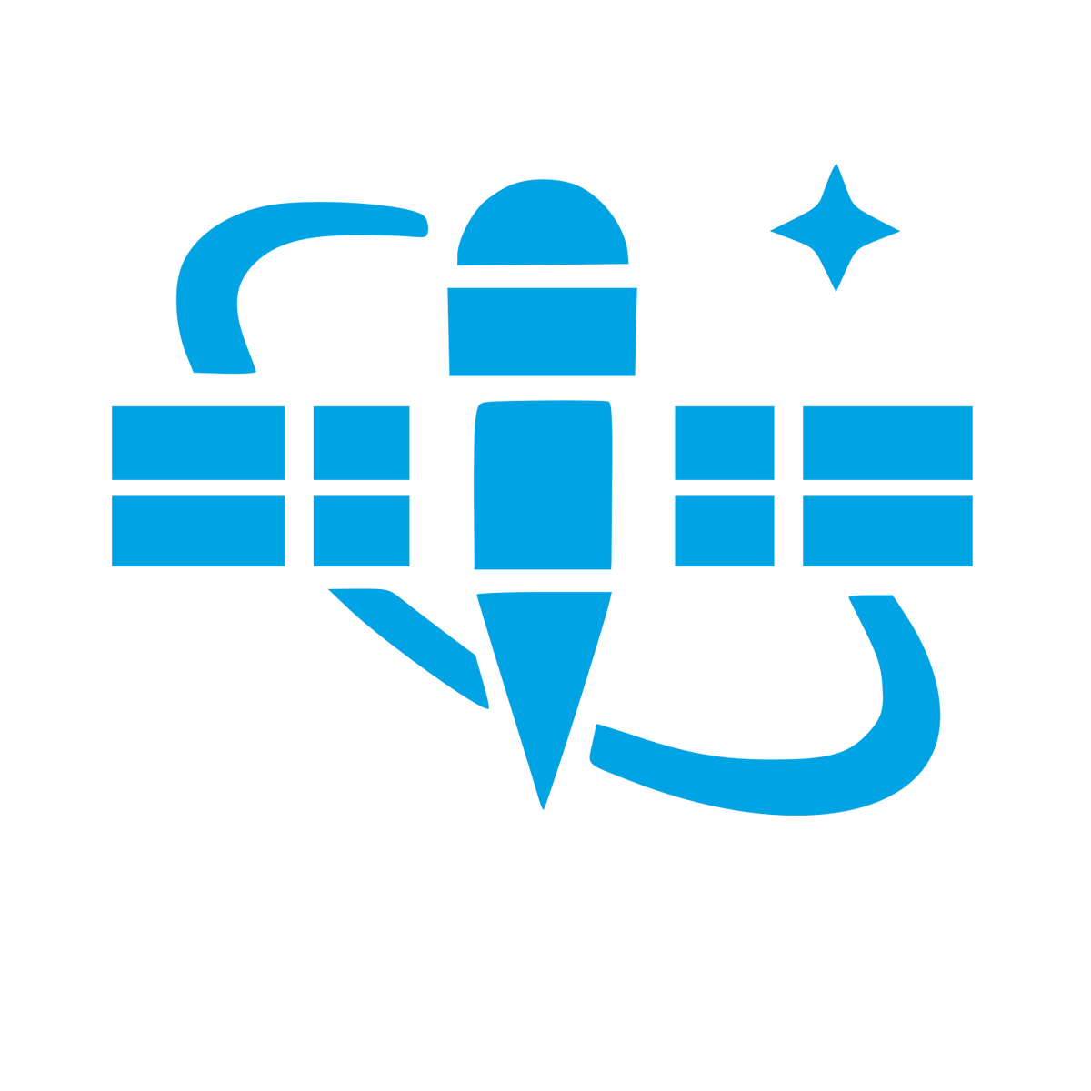 Space Satellite Bold Logo #00a3e4