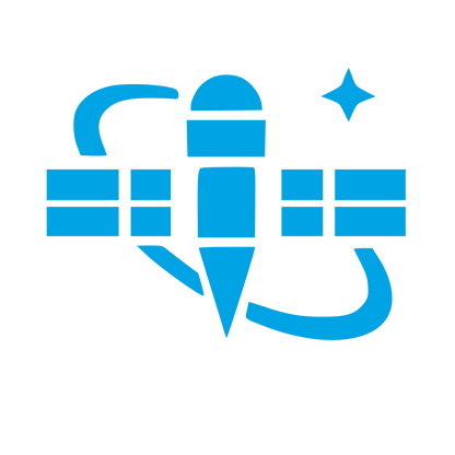 Space Satellite Bold Logo #00a3e4