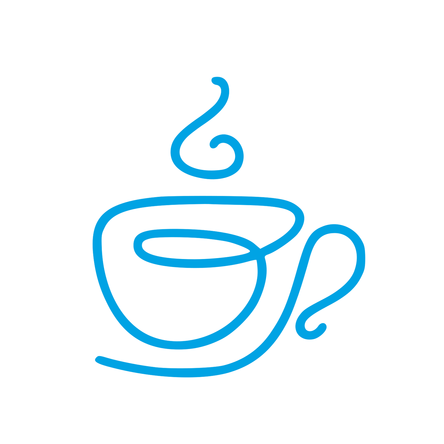 Monoline Coffee Cup Logo #00a3e4