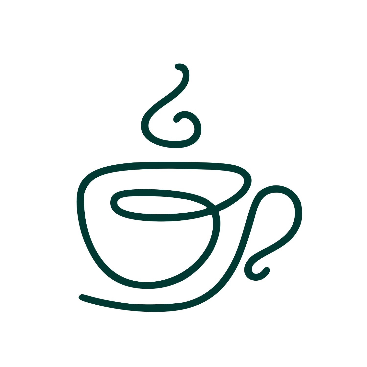 Monoline Coffee Cup Logo #003932