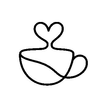 Monoline Coffee Cup Heart Logo