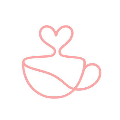Monoline Coffee Cup Heart Logo #ffa6a6