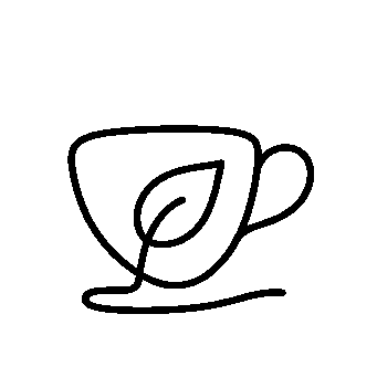 Monoline Tea Cup Leaf Logo