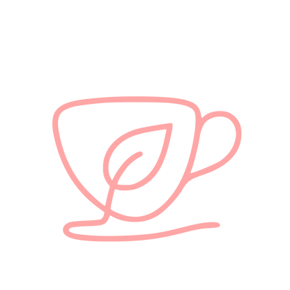 Monoline Tea Cup Leaf Logo #ffa6a6