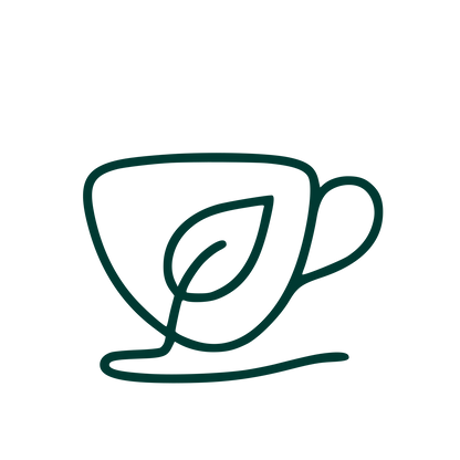 Monoline Tea Cup Leaf Logo #003932