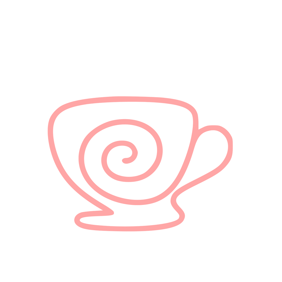 Monoline Swirl Coffee Cup Logo #ffa6a6