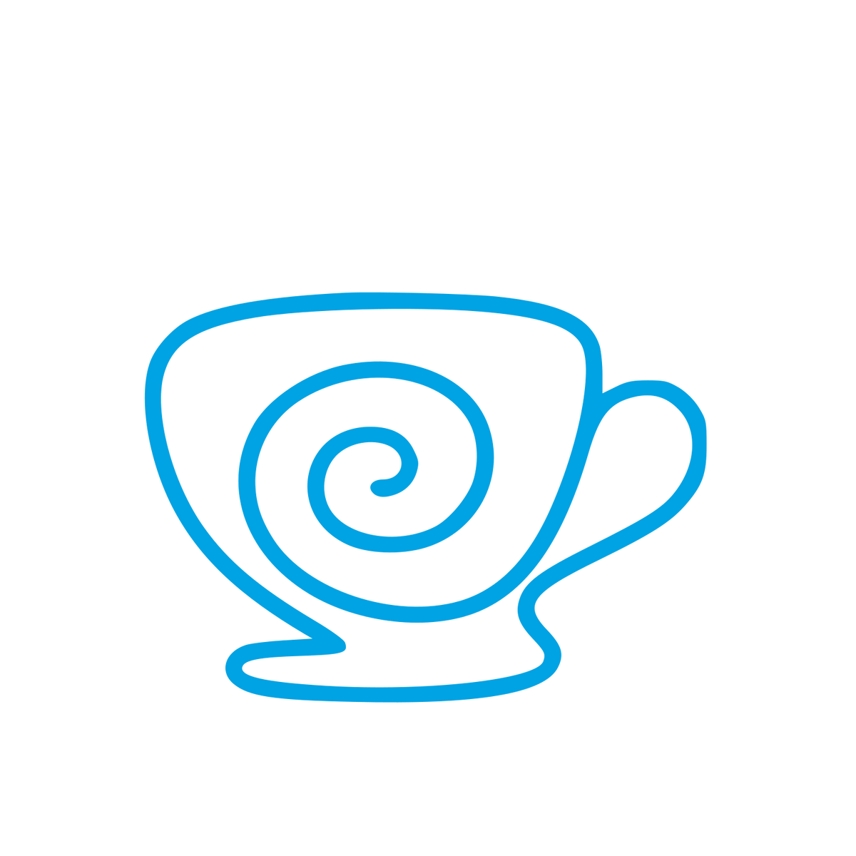 Monoline Swirl Coffee Cup Logo #00a3e4