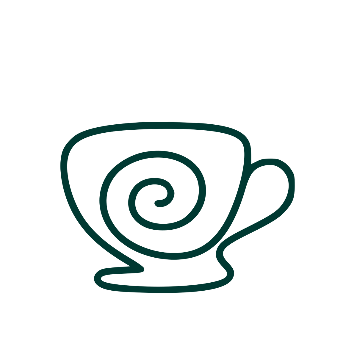Monoline Swirl Coffee Cup Logo #003932