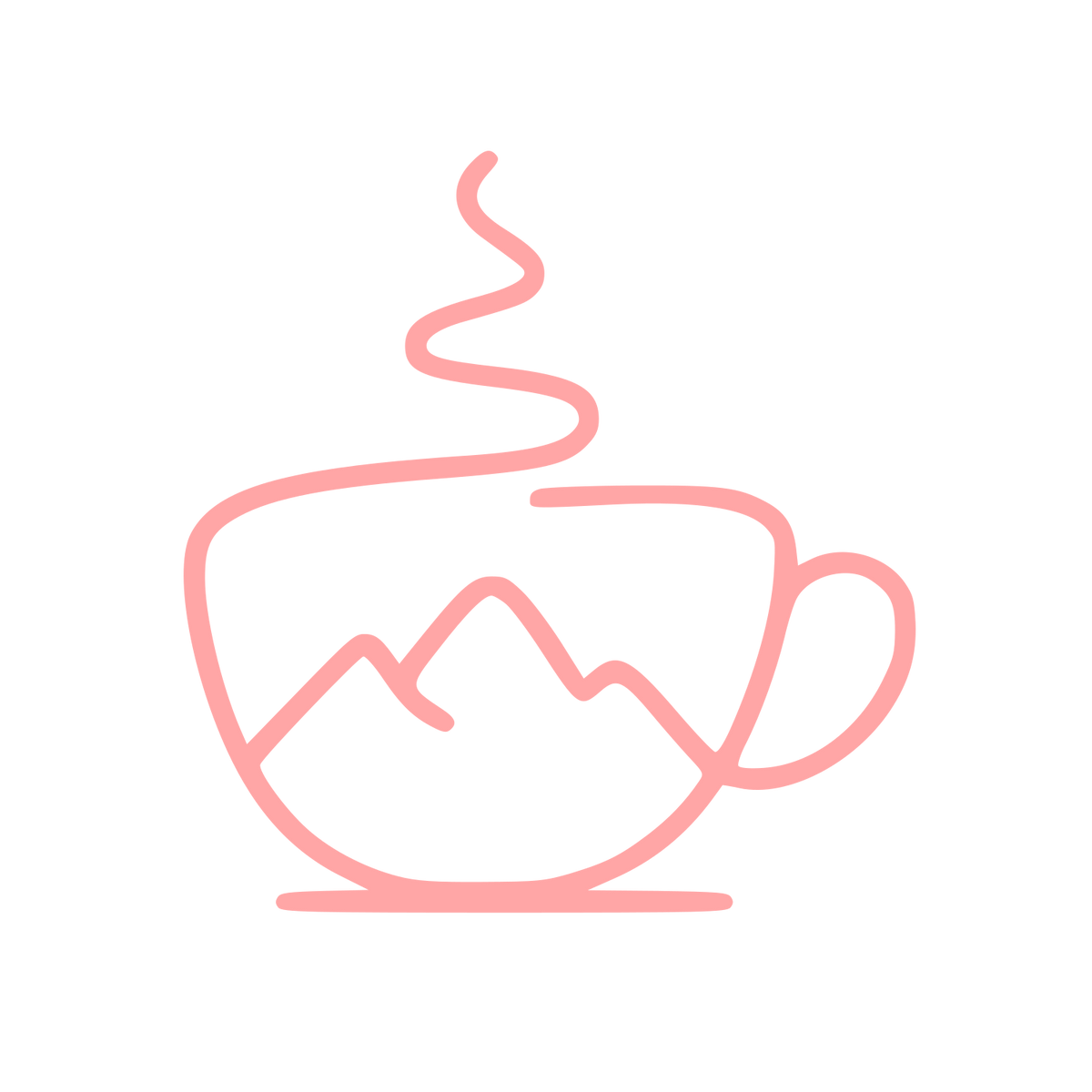 Mountain Coffee Cup Logo #ffa6a6