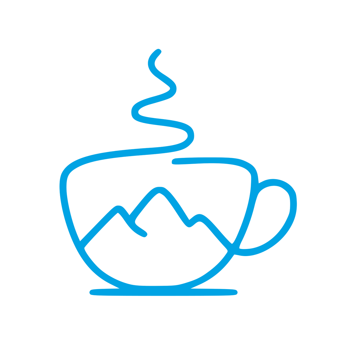 Mountain Coffee Cup Logo #00a3e4