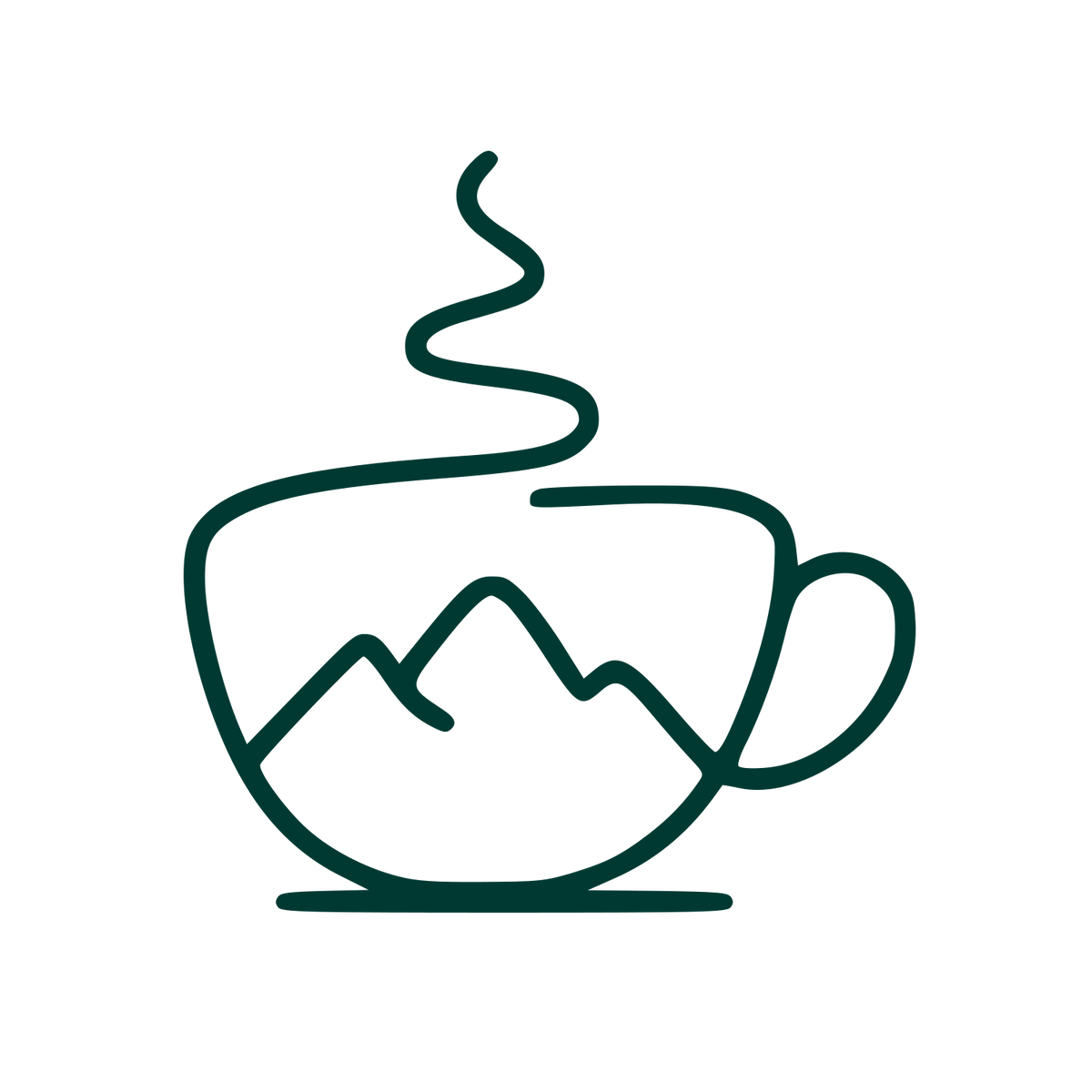 Mountain Coffee Cup Logo #003932