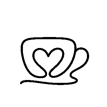 Monoline Heart Coffee Cup Logo