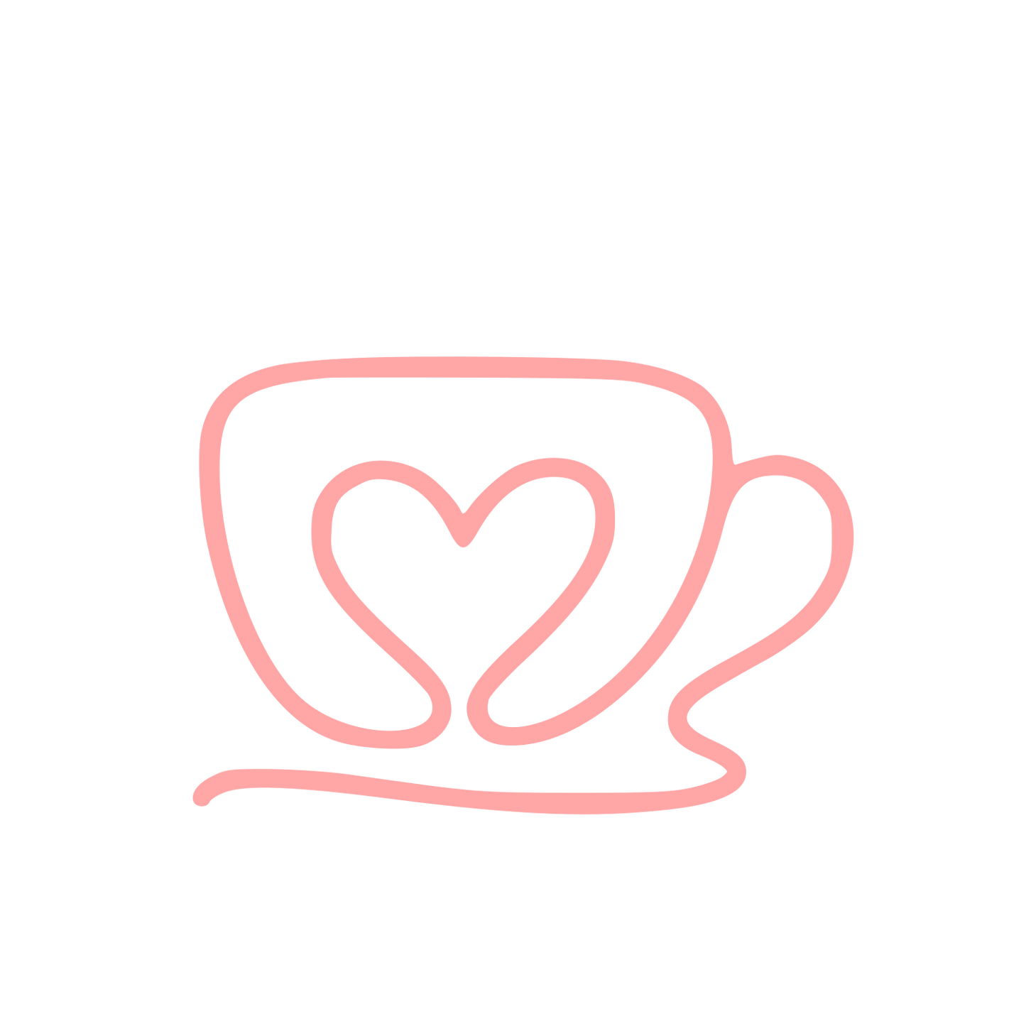 Monoline Heart Coffee Cup Logo #ffa6a6