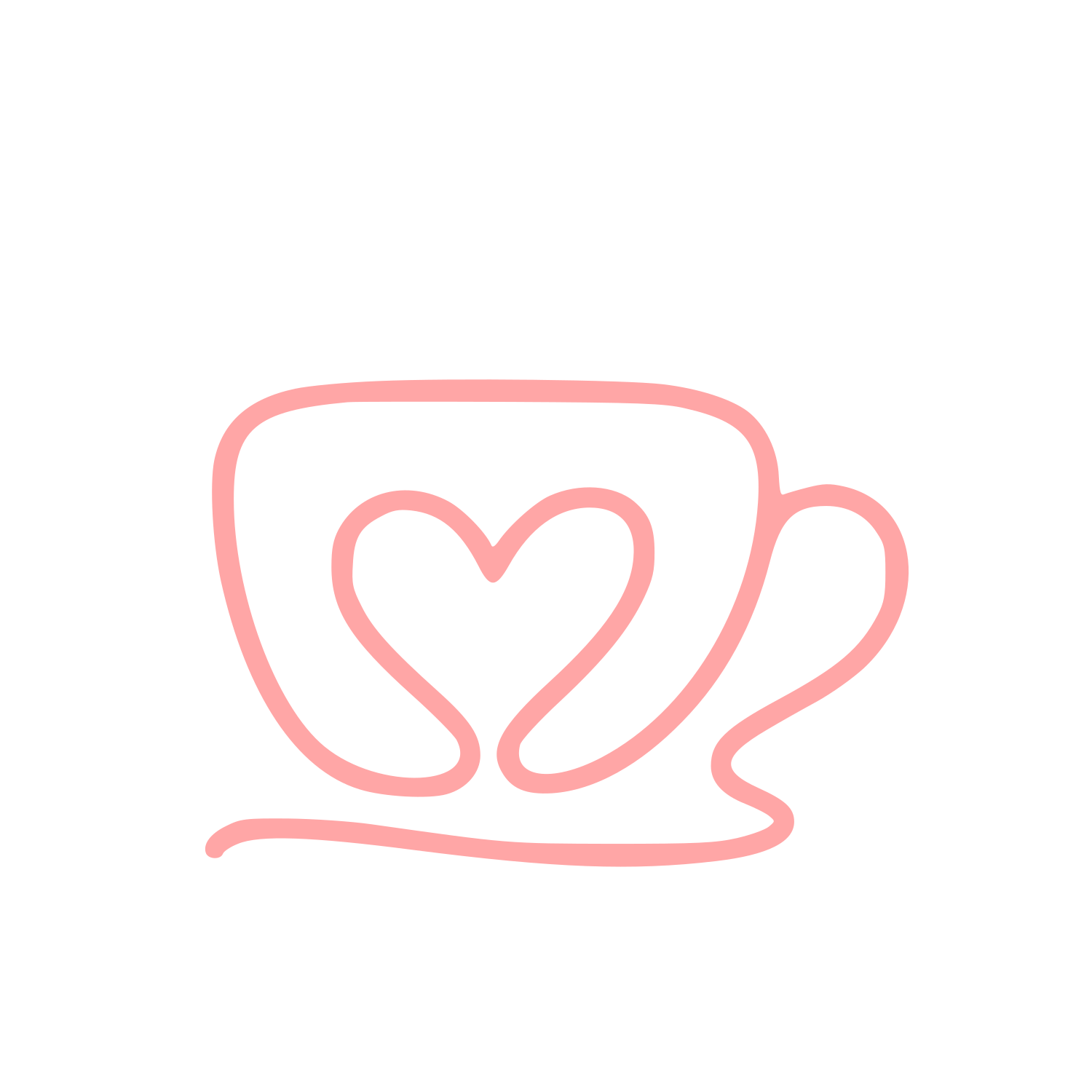 Monoline Heart Coffee Cup Logo #ffa6a6