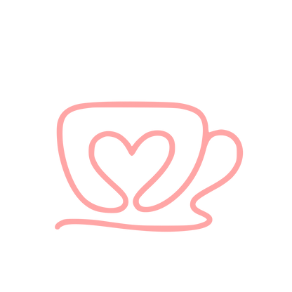 Monoline Heart Coffee Cup Logo #ffa6a6