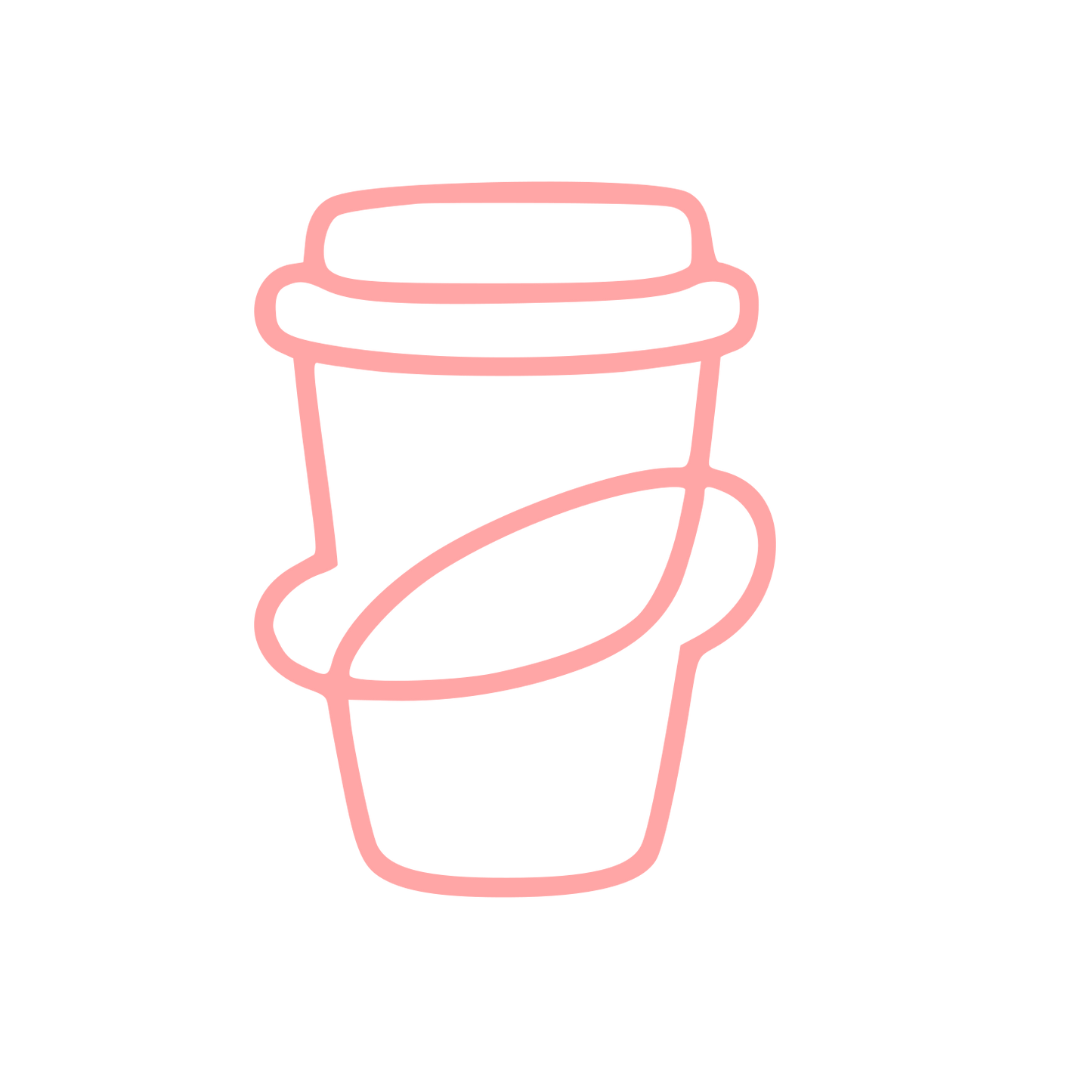 Monoline Coffee Cup Logo #ffa6a6