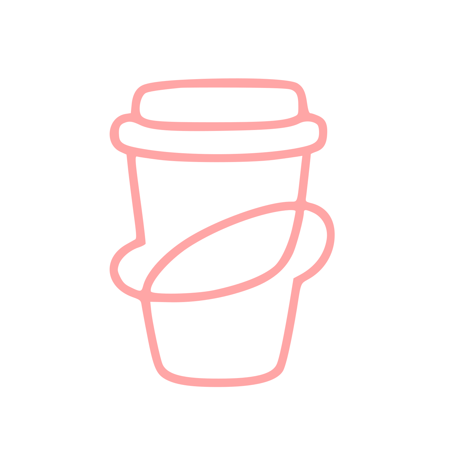 Monoline Coffee Cup Logo #ffa6a6