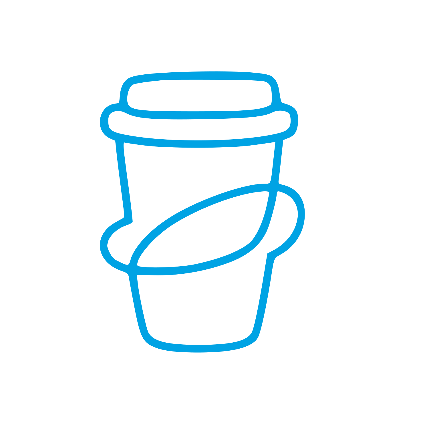 Monoline Coffee Cup Logo #00a3e4
