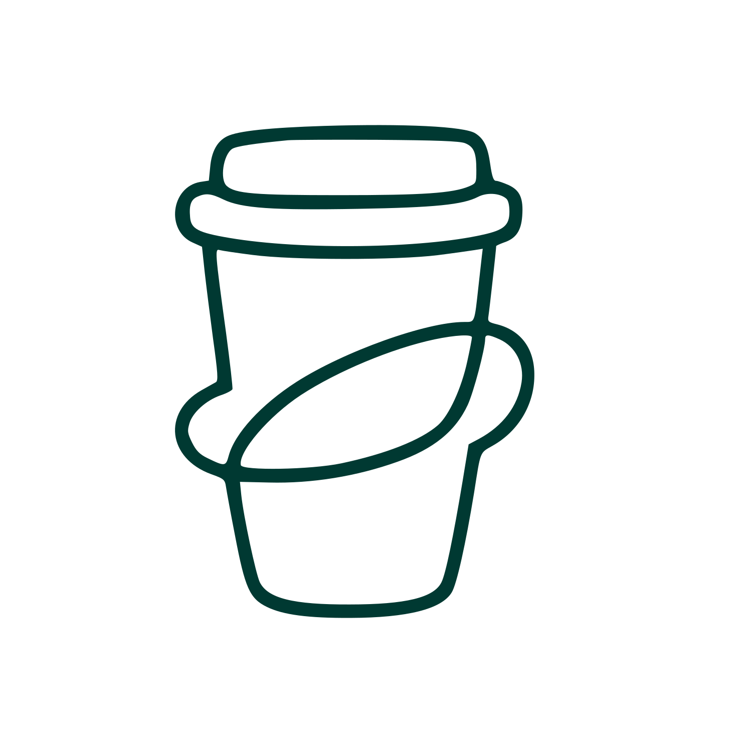 Monoline Coffee Cup Logo #003932