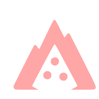 Mountain Pizza Slice Logo #ffa6a6