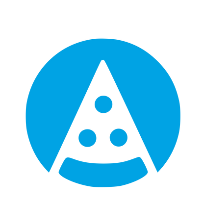 Pizza Slice Circle Logo #00a3e4