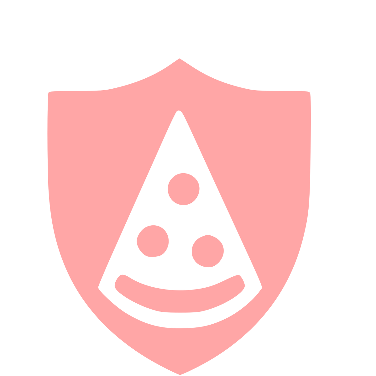 Pizza Slice Shield Logo #ffa6a6