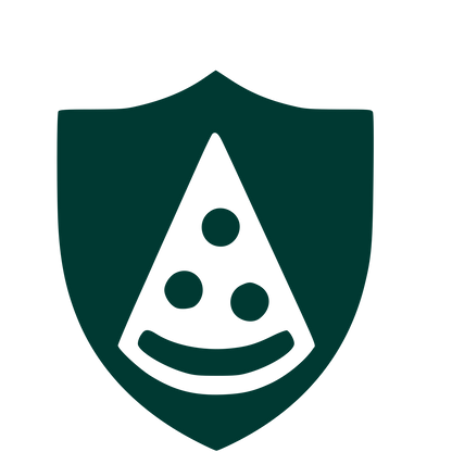 Pizza Slice Shield Logo #003932