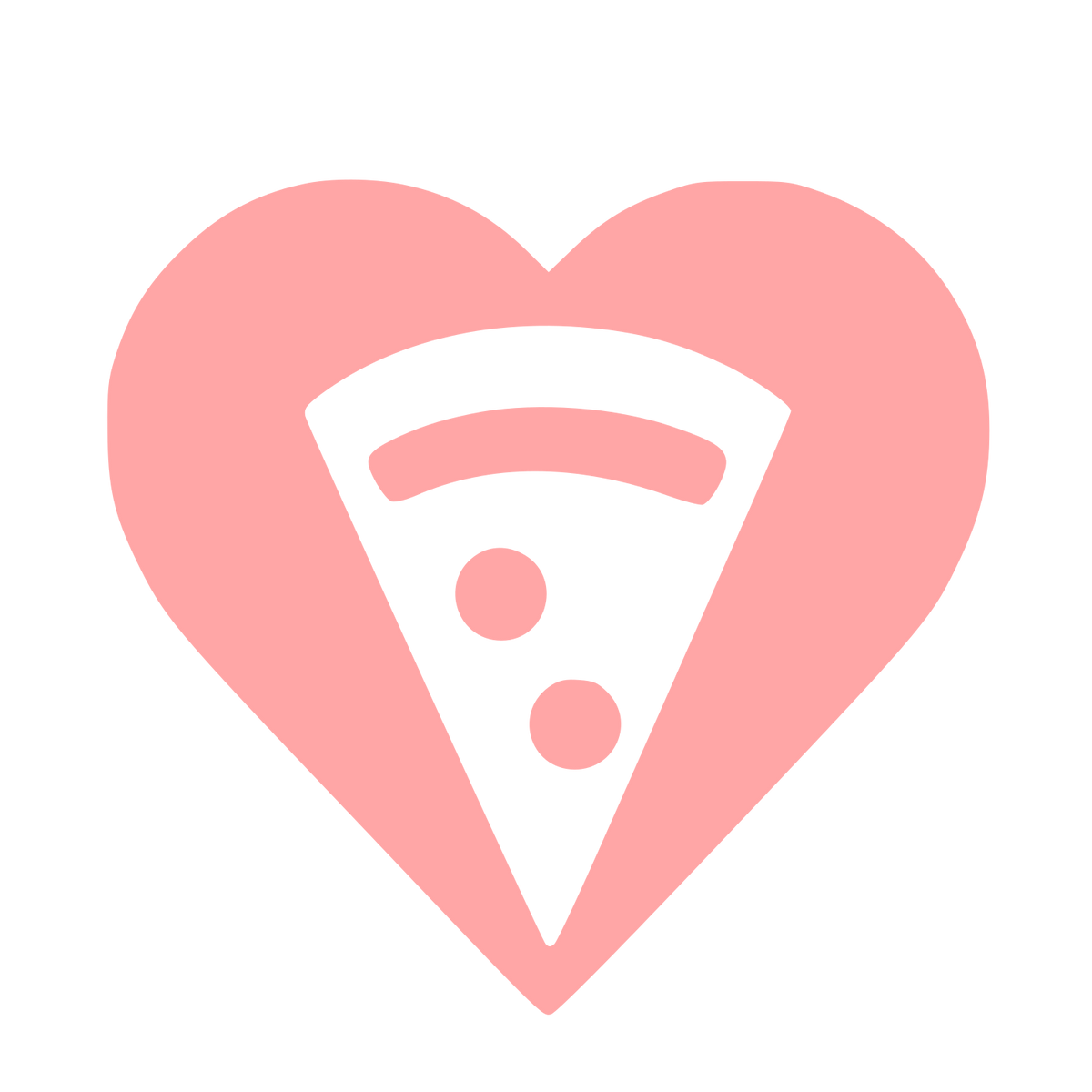 Pizza Slice Heart Logo #ffa6a6