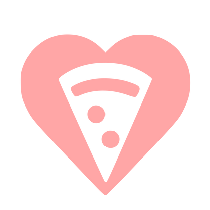Pizza Slice Heart Logo #ffa6a6