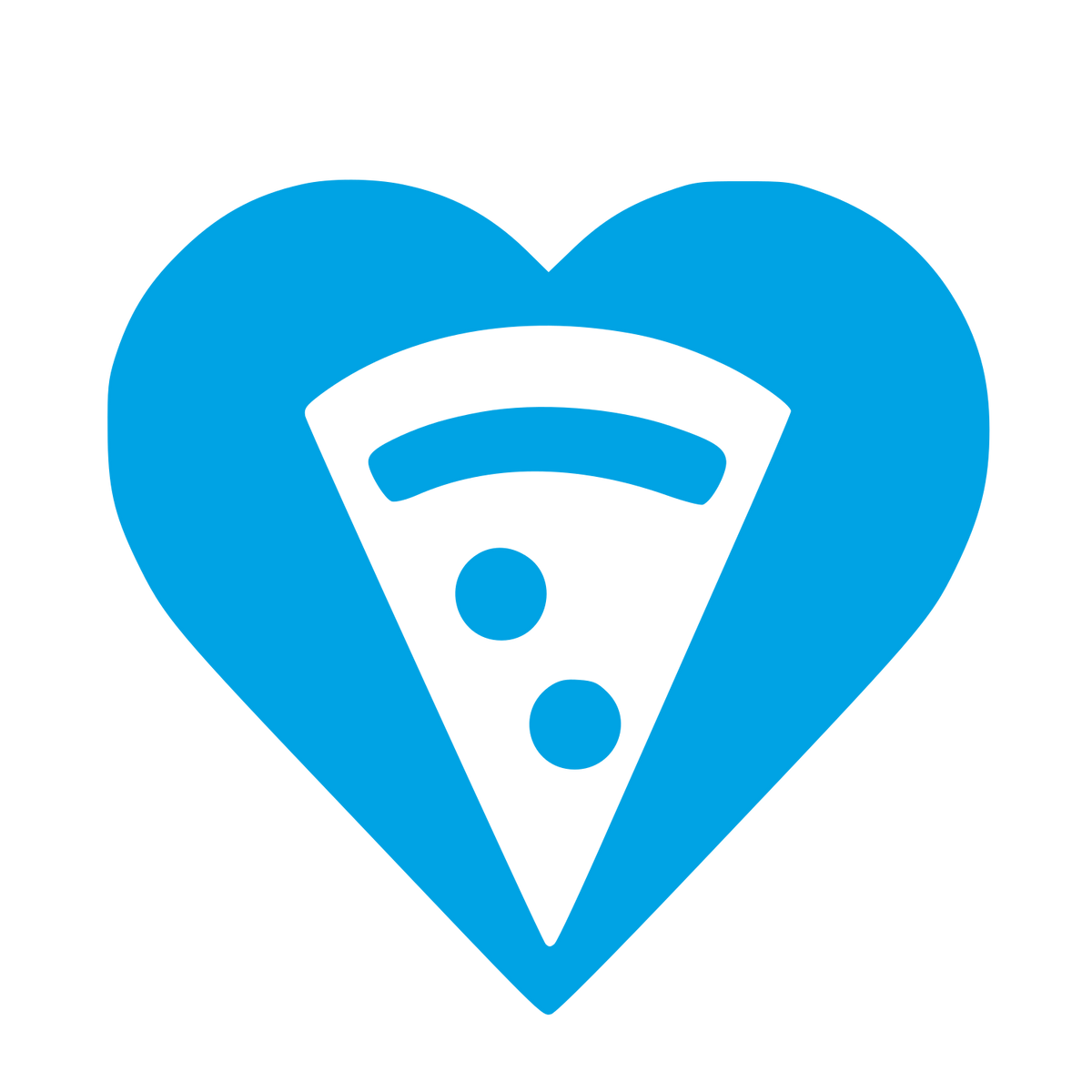 Pizza Slice Heart Logo #00a3e4