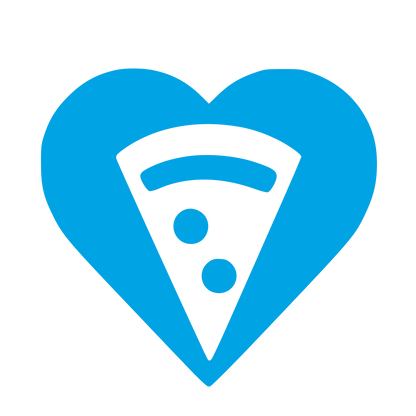 Pizza Slice Heart Logo #00a3e4