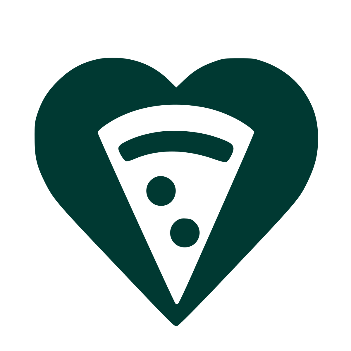 Pizza Slice Heart Logo #003932