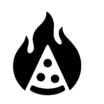 Flaming Pizza Slice Logo