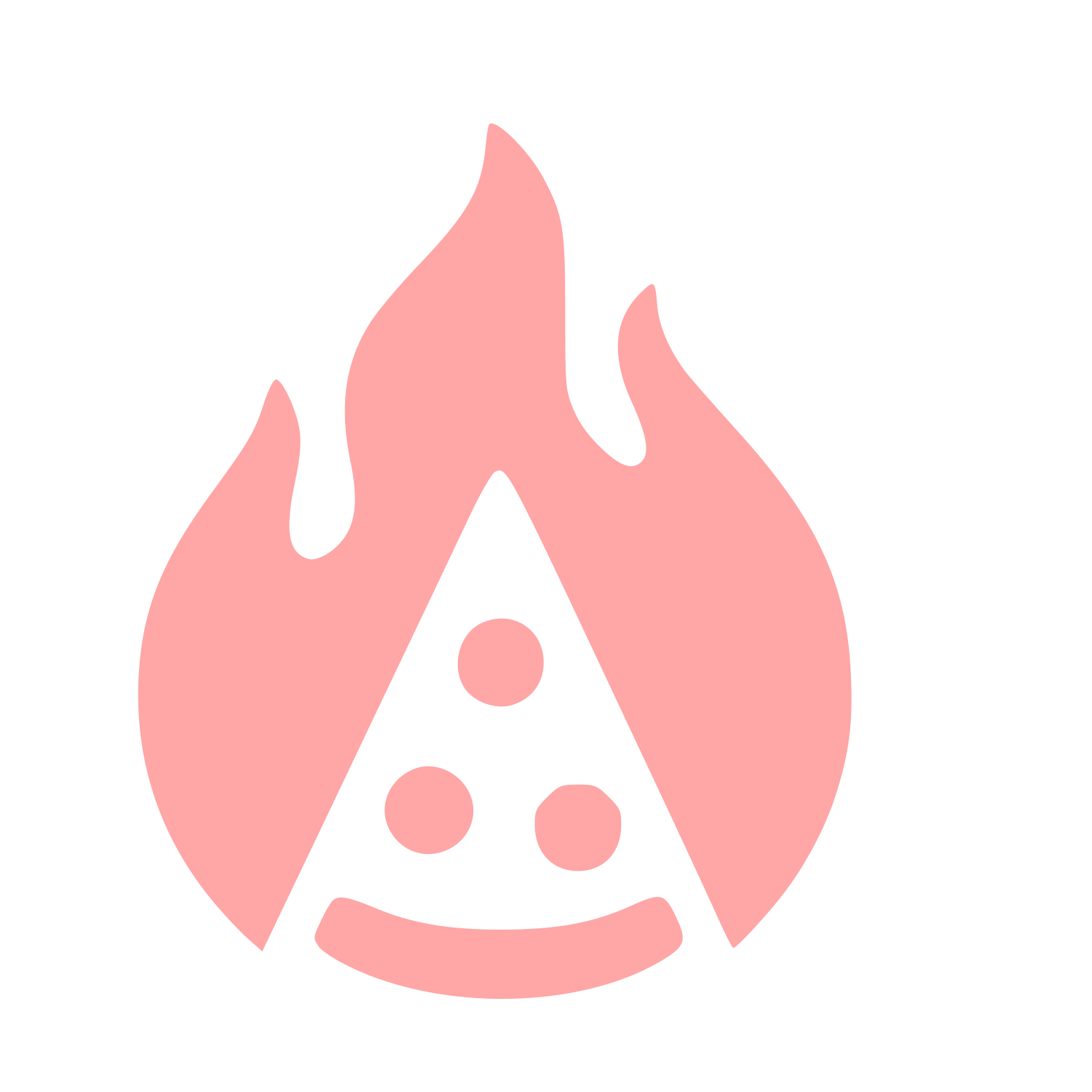 Flaming Pizza Slice Logo #ffa6a6