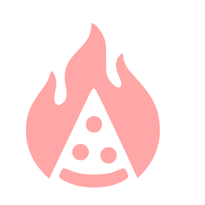 Flaming Pizza Slice Logo #ffa6a6