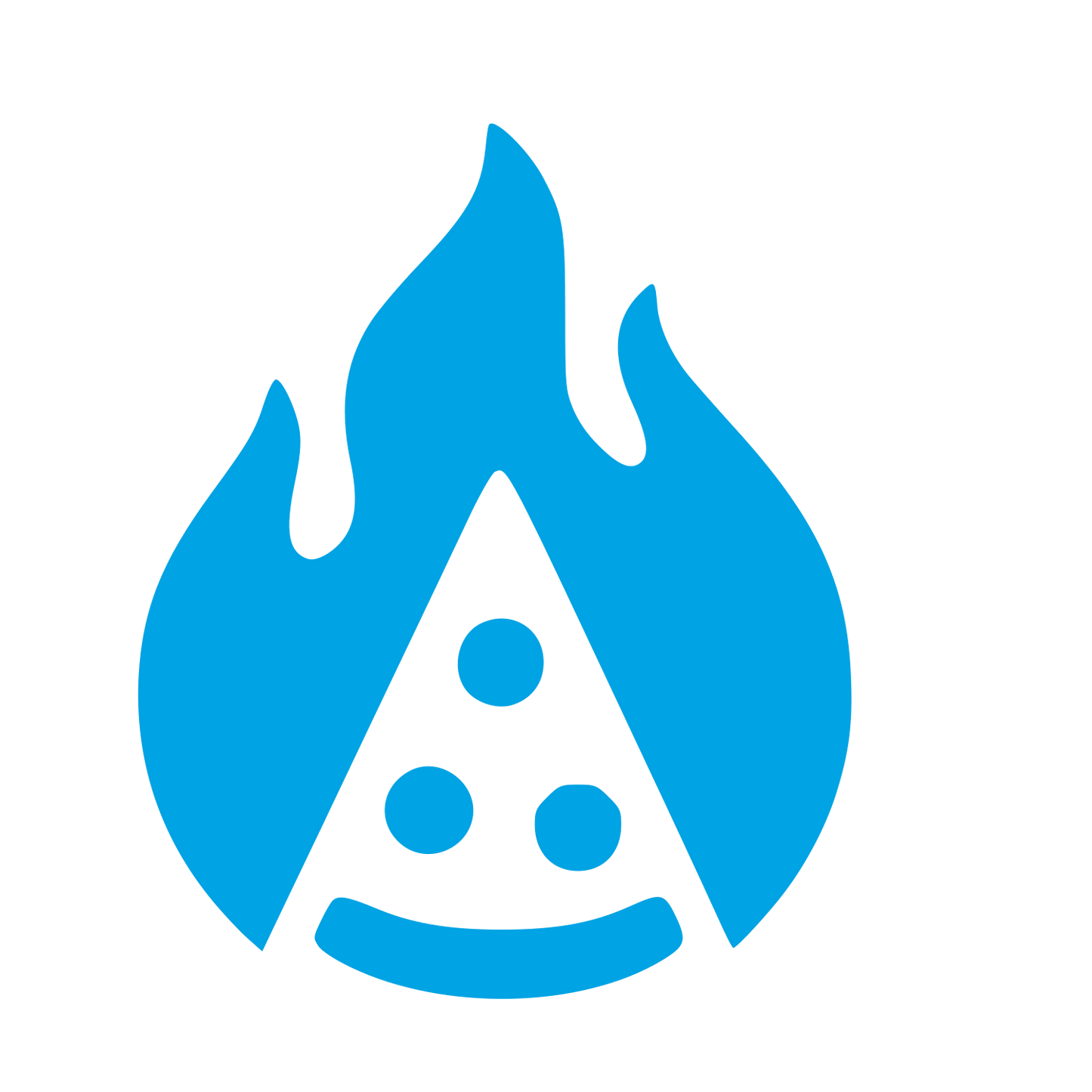 Flaming Pizza Slice Logo #00a3e4