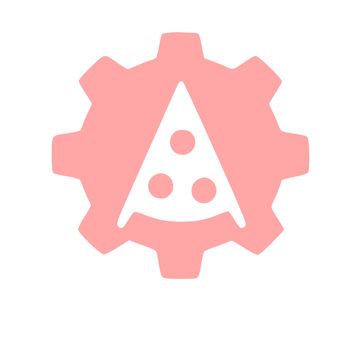 Pizza Gear Negative Space Logo #ffa6a6