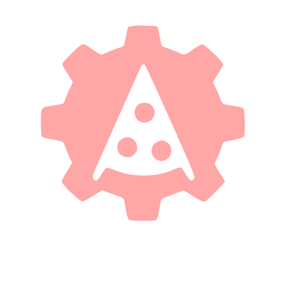 Pizza Gear Negative Space Logo #ffa6a6