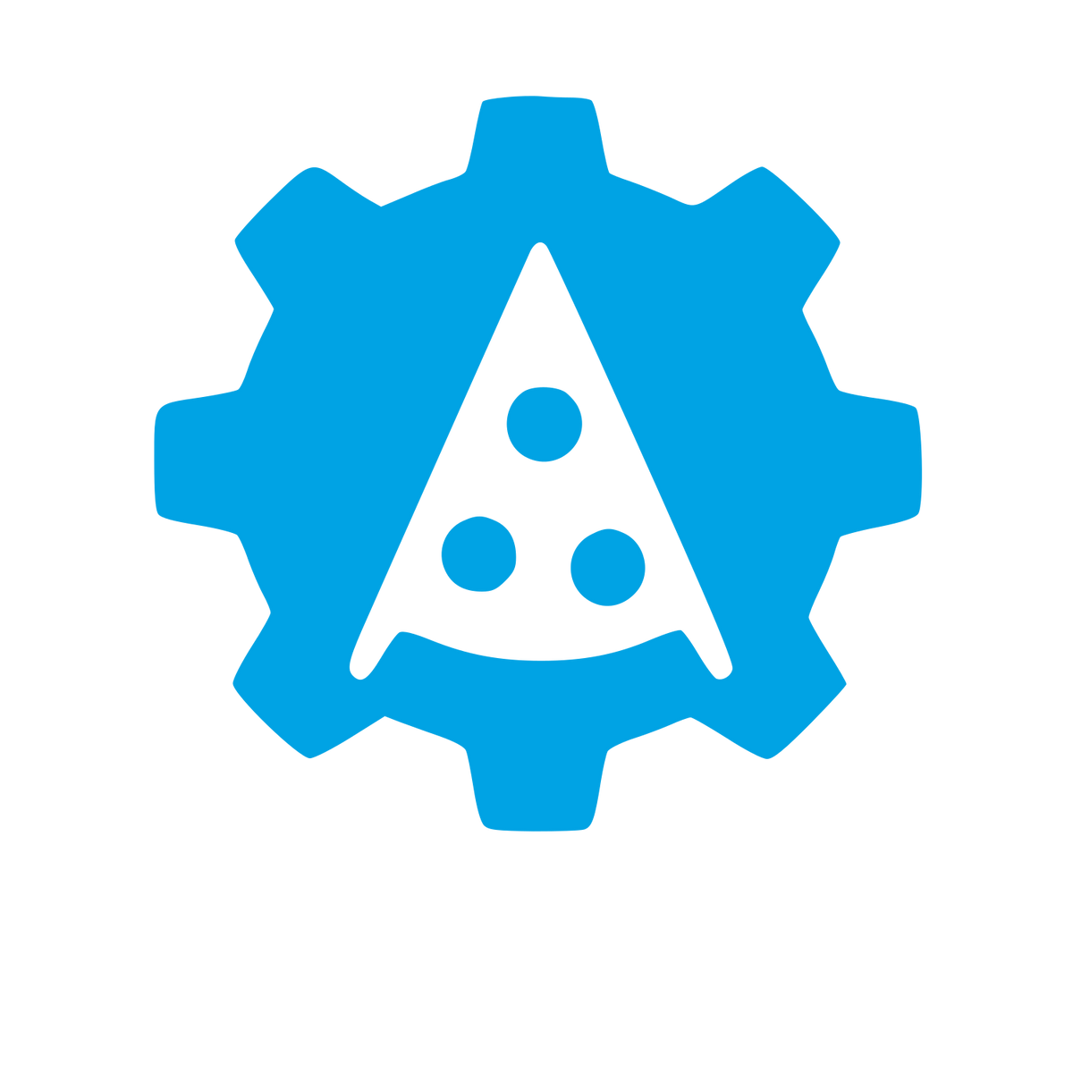 Pizza Gear Negative Space Logo #00a3e4