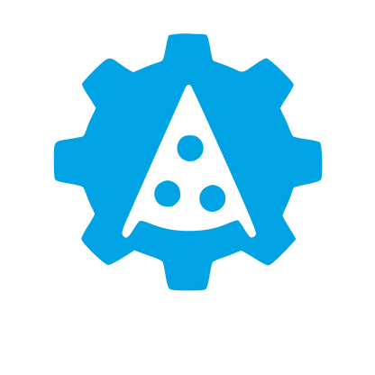 Pizza Gear Negative Space Logo #00a3e4
