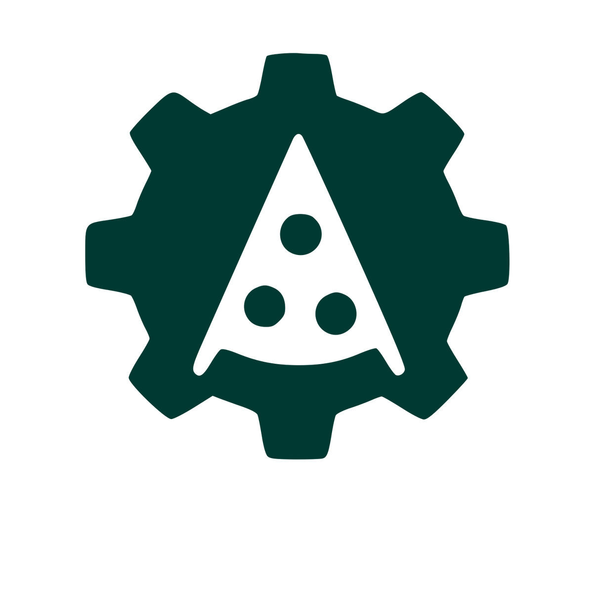 Pizza Gear Negative Space Logo #003932