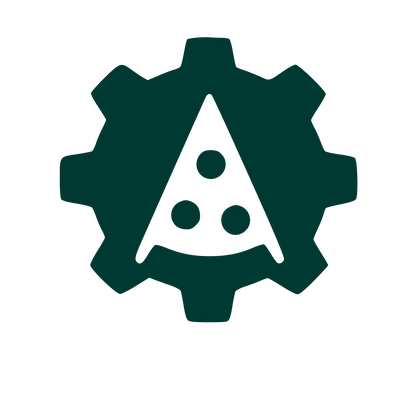 Pizza Gear Negative Space Logo #003932